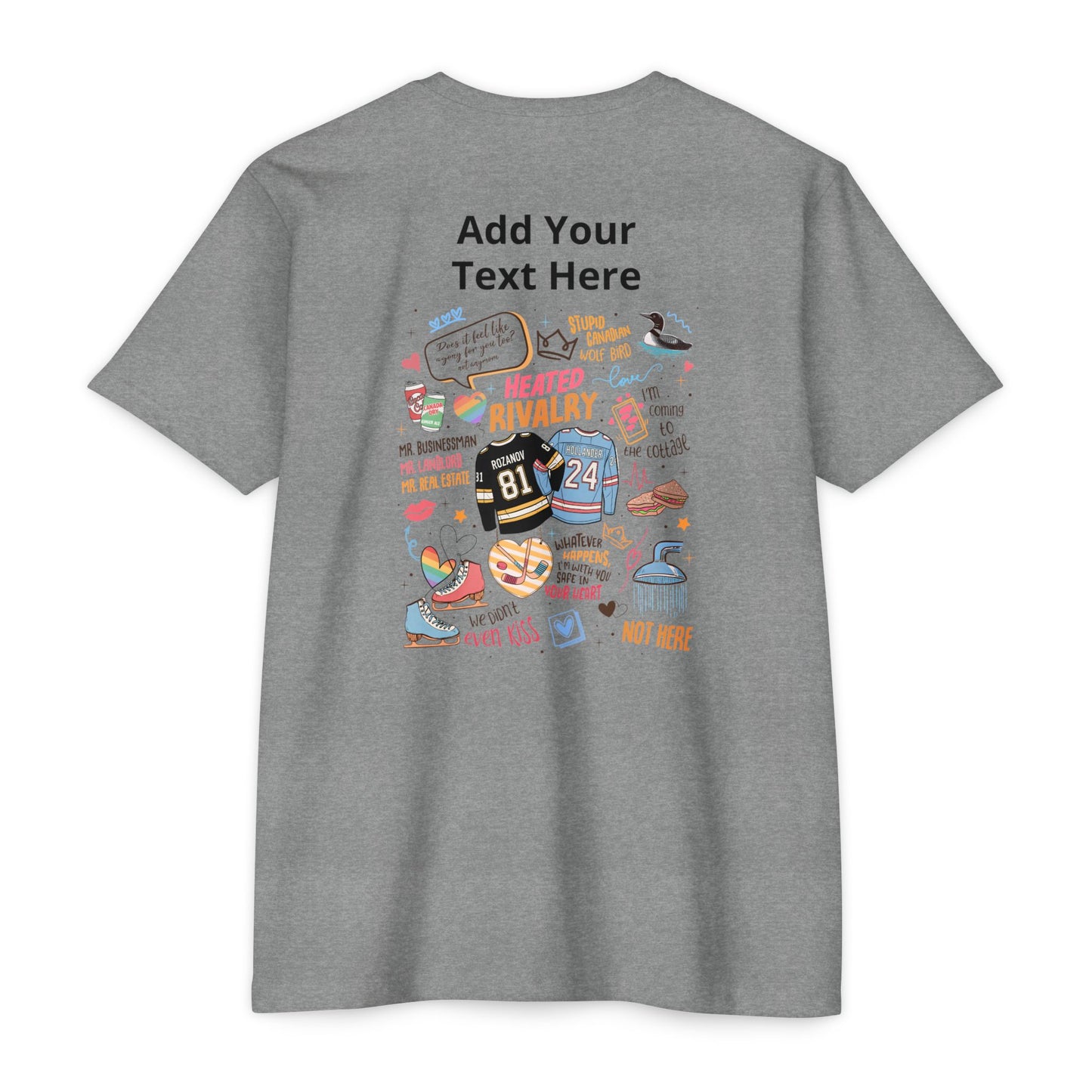 Heated Rivalry Inspired Tee— Customizable Back Print