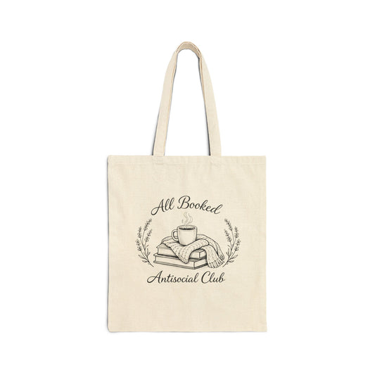 Tote Bag — "All Booked" Antisocial Club Canvas Tote